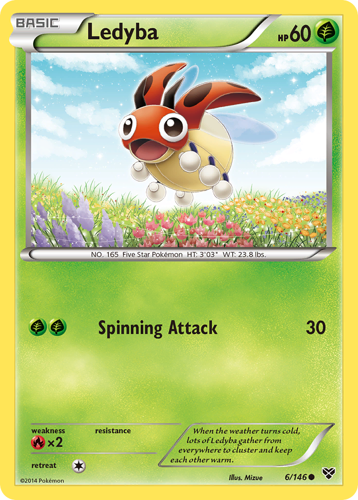 Ledyba 6 Common card from XY