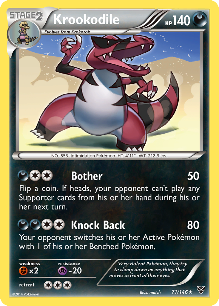 Krookodile 71 Rare card from XY