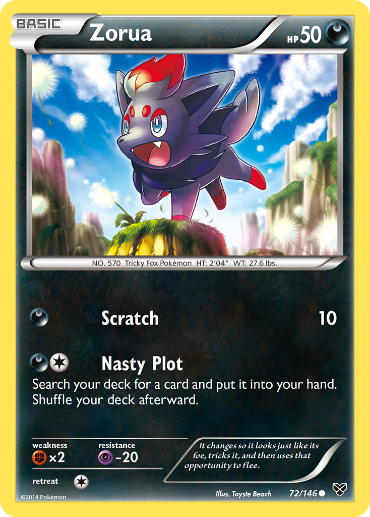 Zorua 72 Common card from XY
