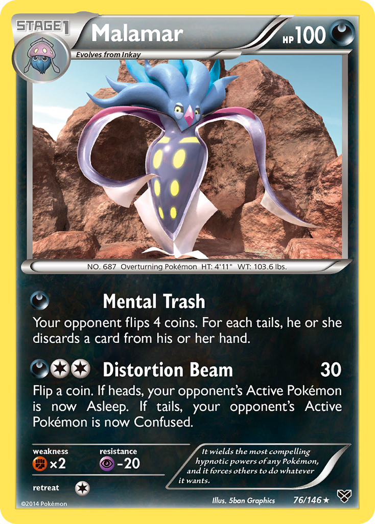 Malamar 76 Rare card from XY