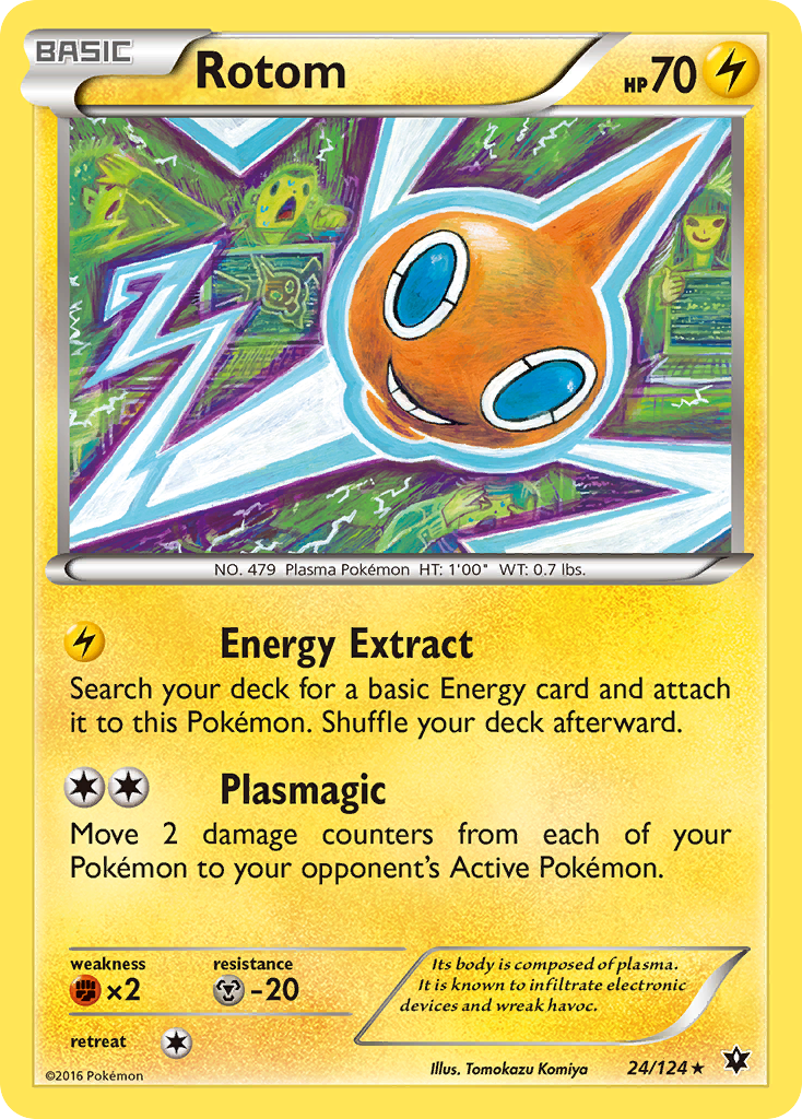Rotom 24/124 Rare card from Fates Collide