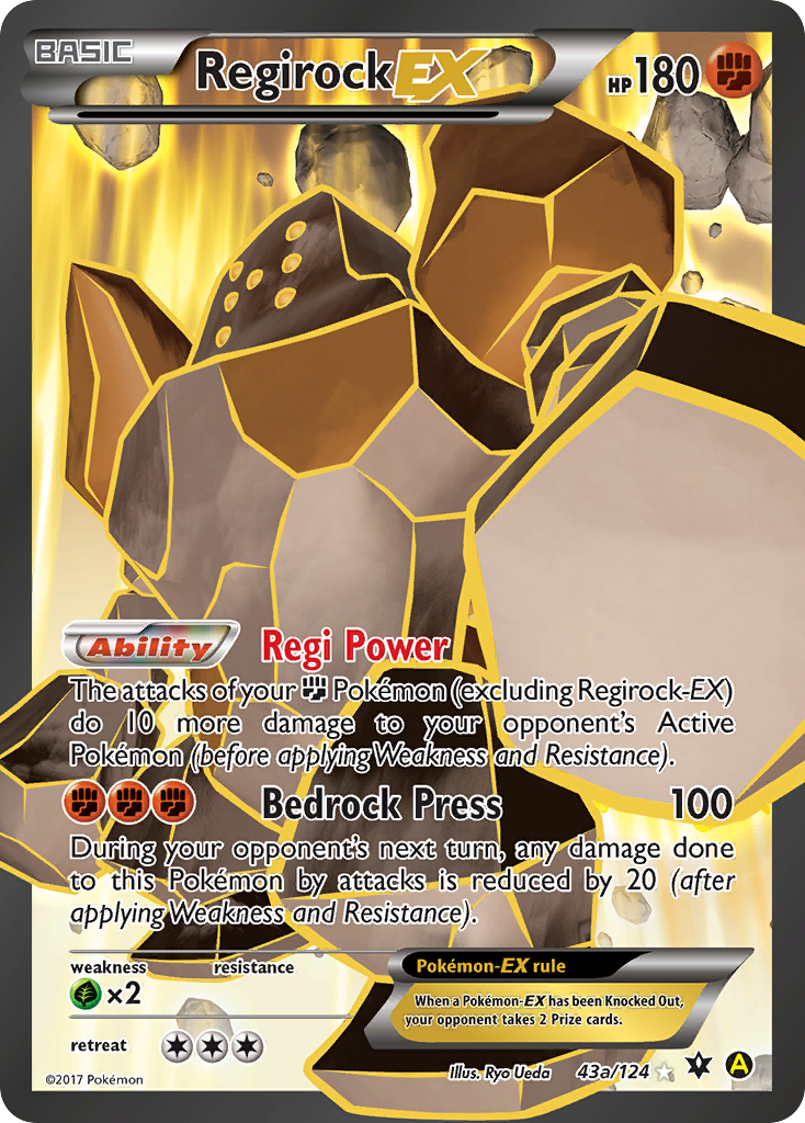 Regirock-EX 43a Rare Ultra card from Fates Collide