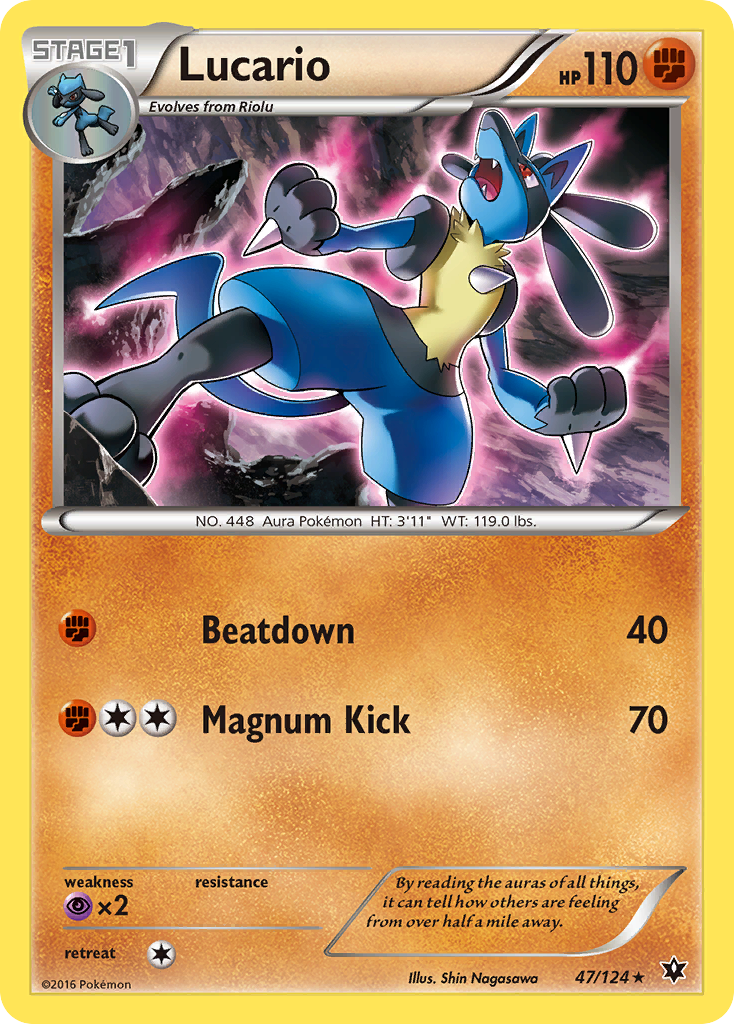 Lucario 47/124 Rare card from Fates Collide