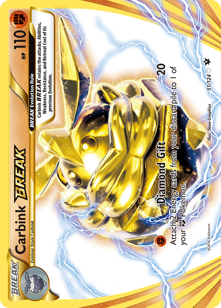 Carbink BREAK 51 Rare BREAK card from Fates Collide