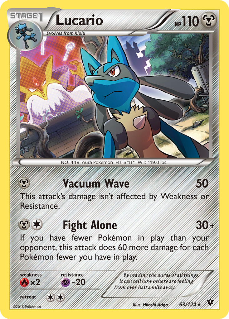 Lucario 63 Rare Holo card from Fates Collide