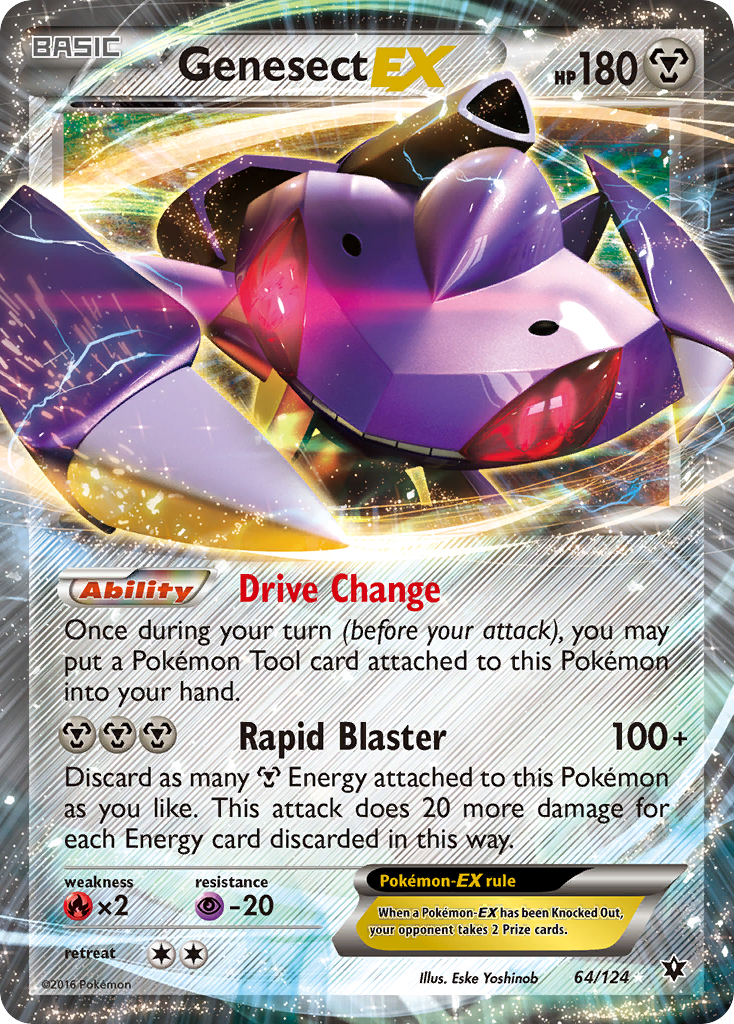 Genesect-EX 64 Rare Holo EX card from Fates Collide
