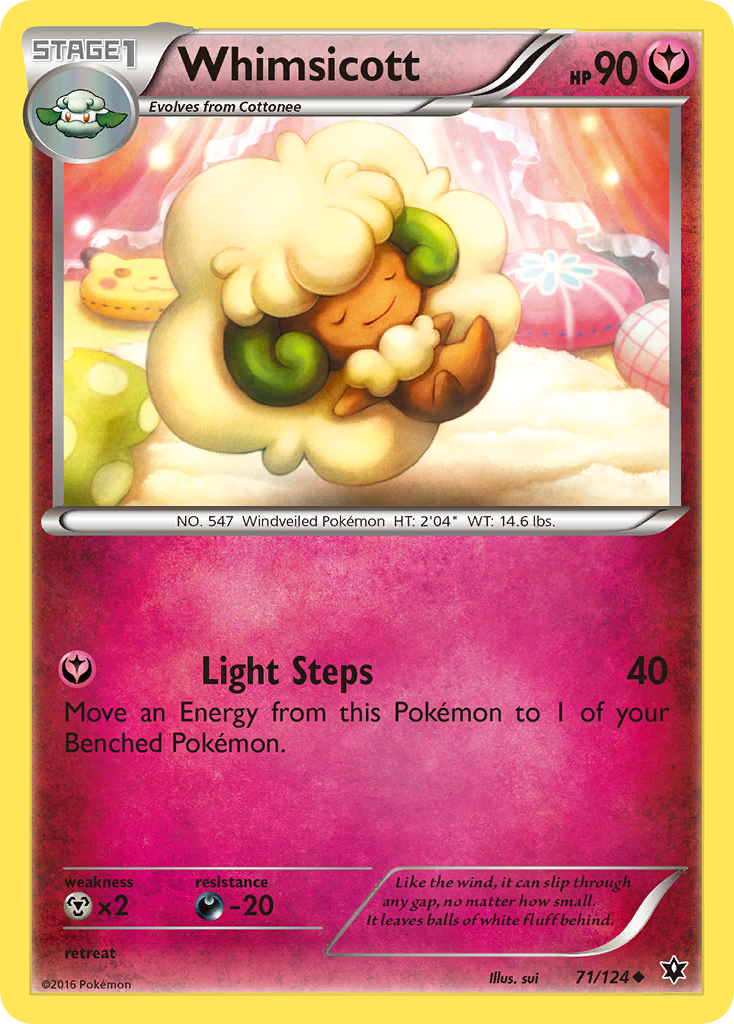 Whimsicott 71 Uncommon card from Fates Collide