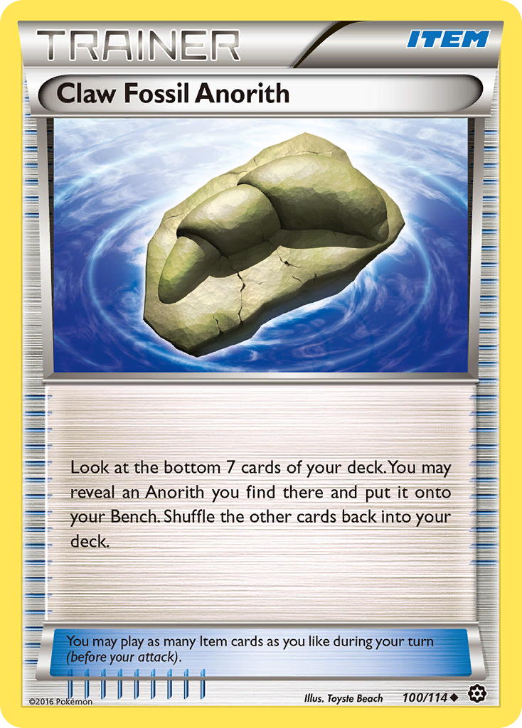 Claw Fossil Anorith 100 Uncommon card from Steam Siege
