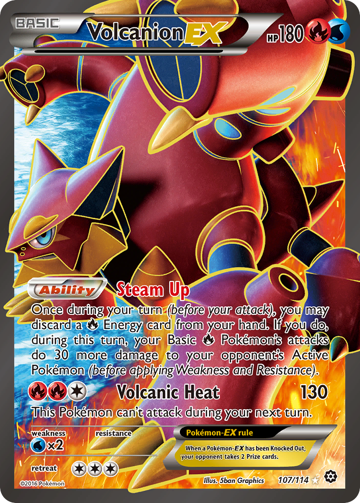 Volcanion-EX 107 Rare Ultra card from Steam Siege
