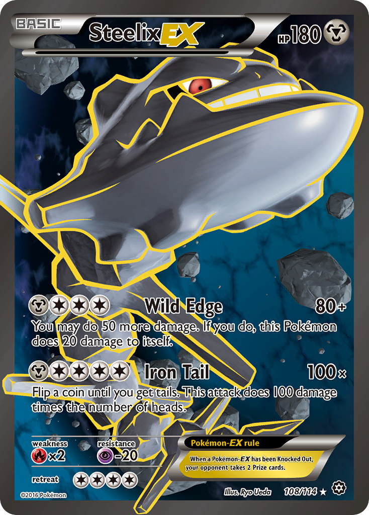 Steelix-EX 108/114 Rare Ultra card from Steam Siege
