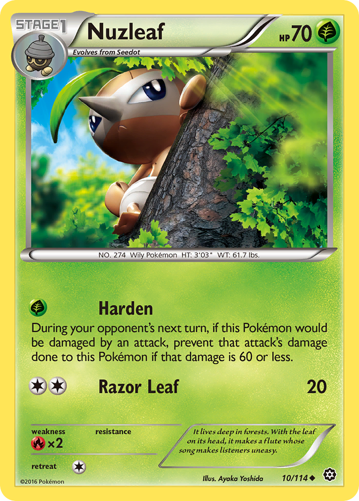 Nuzleaf 10/114 Uncommon card from Steam Siege