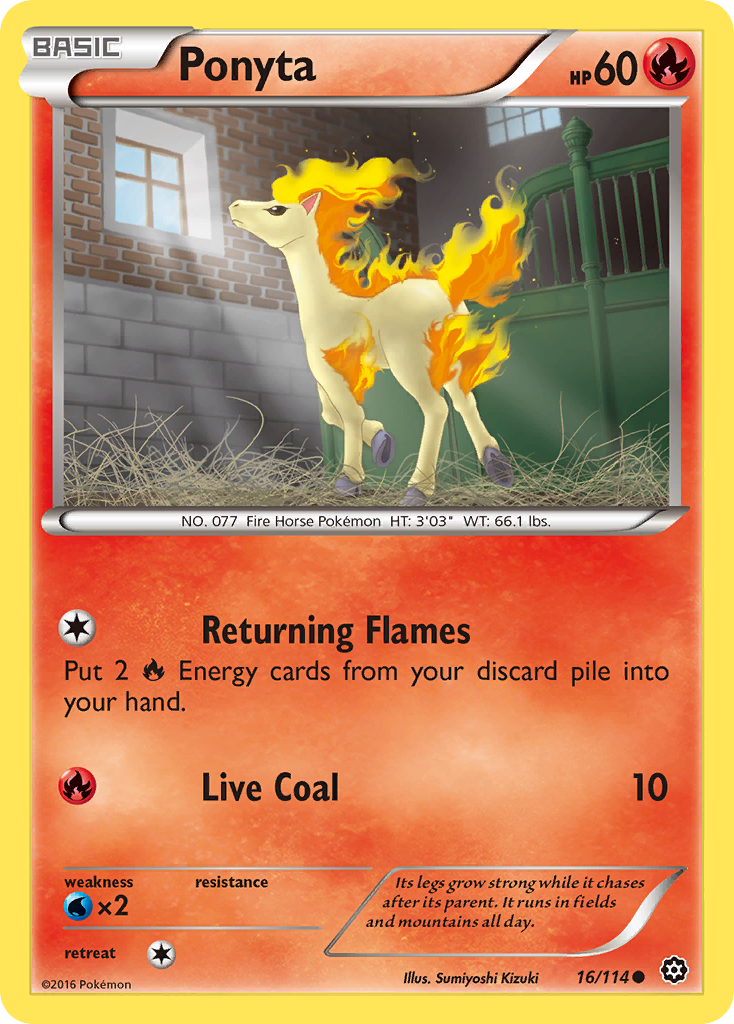 Ponyta 16/114 Common card from Steam Siege