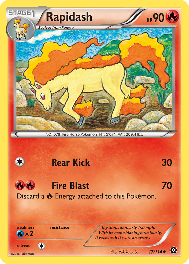 Rapidash 17 Uncommon card from Steam Siege