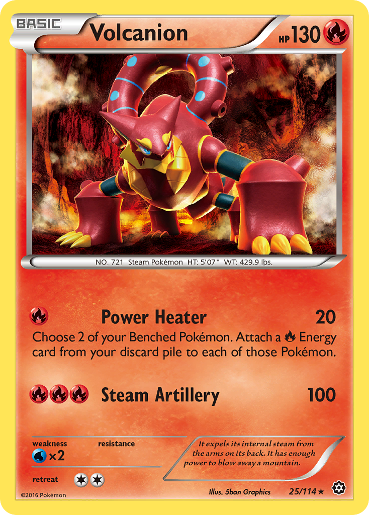 Volcanion 25/114 Rare card from Steam Siege