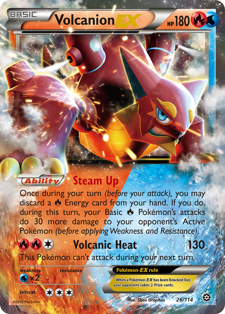Volcanion-EX 26 Rare Holo EX card from Steam Siege