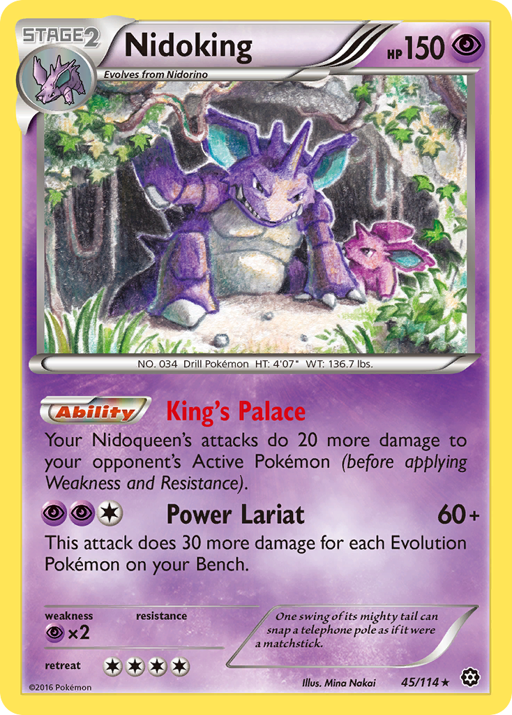 Nidoking 45 Rare card from Steam Siege