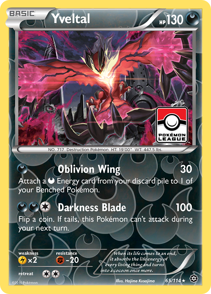 Yveltal 65/114 Rare Holo card from Steam Siege