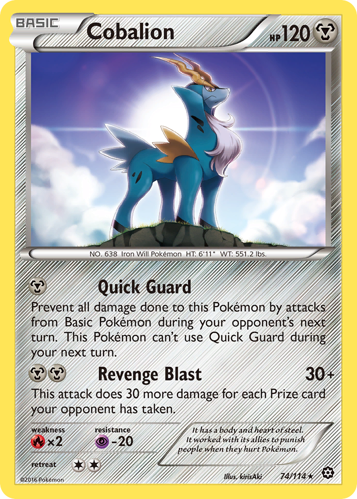 Cobalion 74 Rare card from Steam Siege