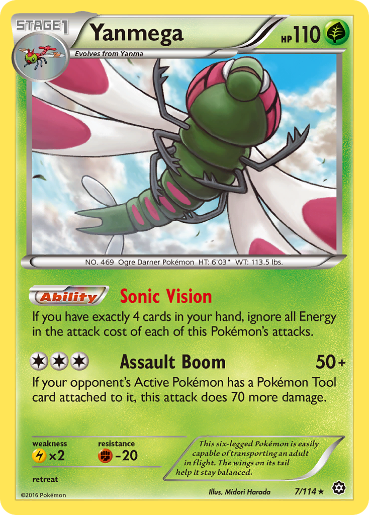 Yanmega 7 Rare card from Steam Siege