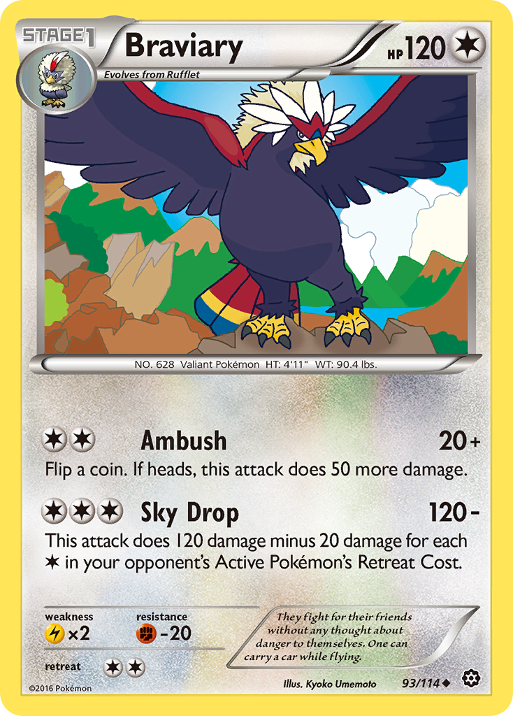 Braviary 93 Uncommon card from Steam Siege