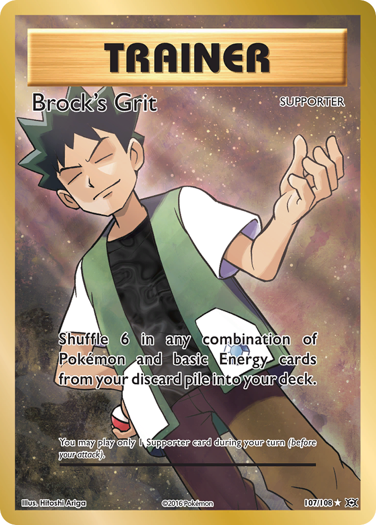 Brock's Grit 107 Rare Ultra card from Evolutions