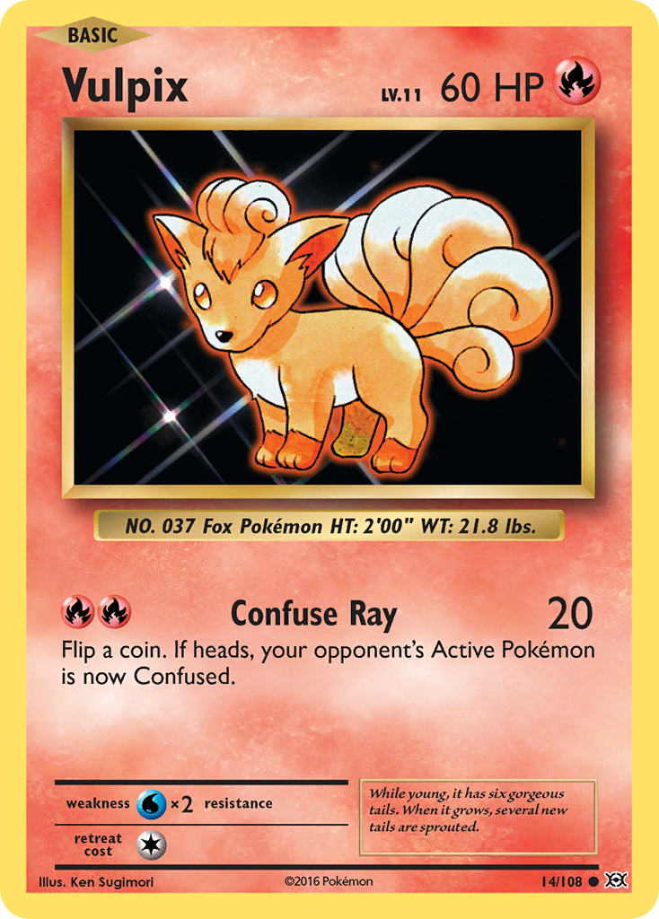 Vulpix 14/108 Common card from Evolutions
