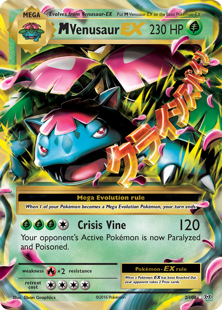 M Venusaur-EX 2/108 Rare Holo EX card from Evolutions