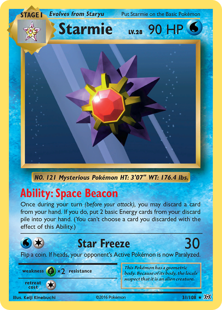Starmie 31 Rare card from Evolutions