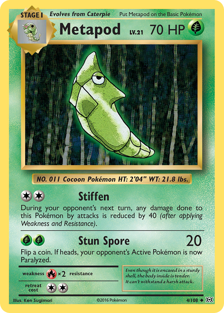 Metapod 4 Uncommon card from Evolutions