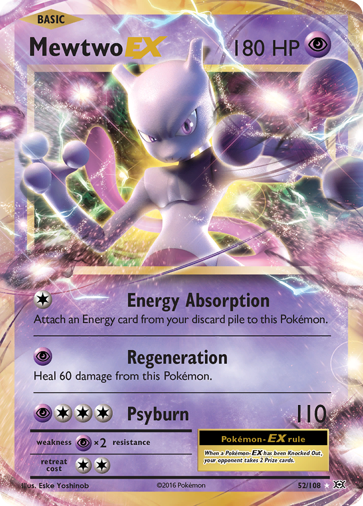 Mewtwo-EX 52 Rare Holo EX card from Evolutions