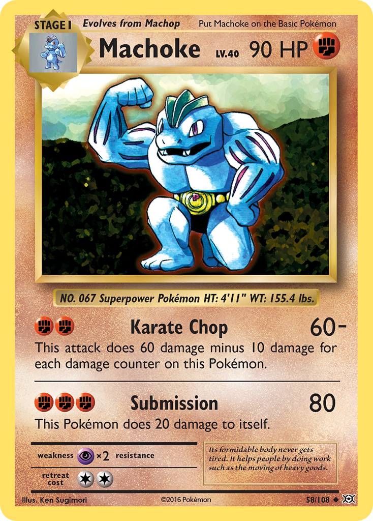 Machoke 58 Uncommon card from Evolutions