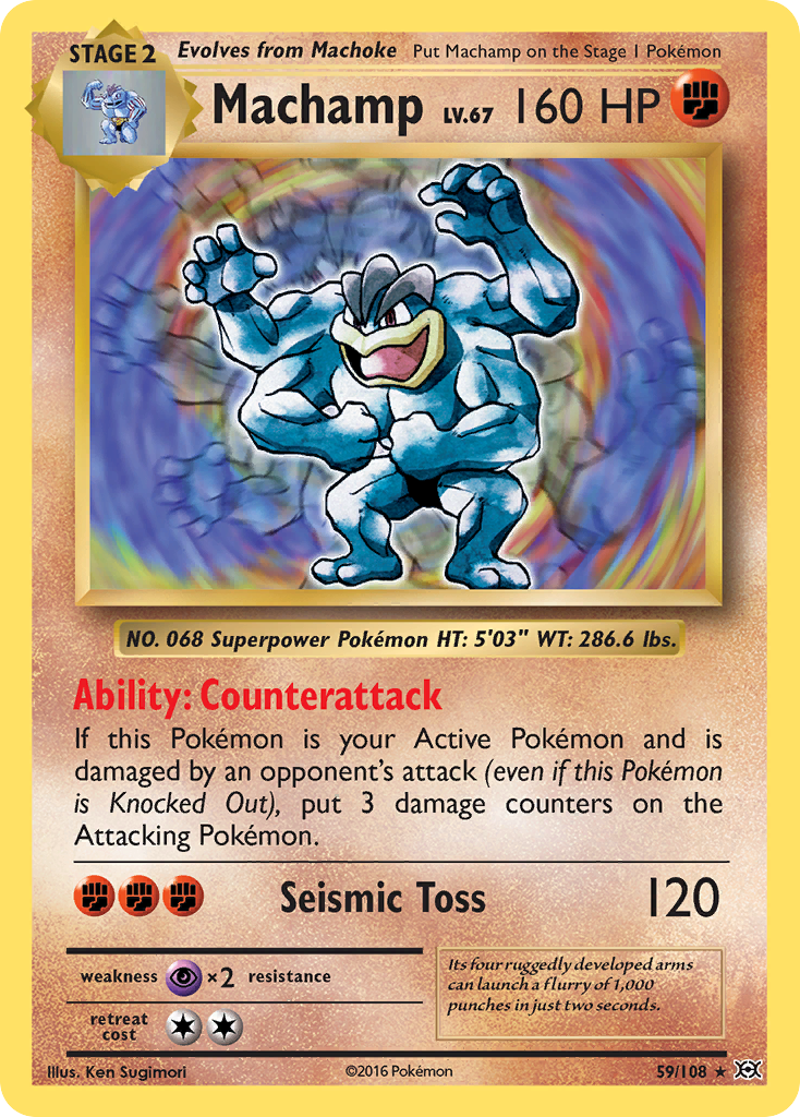 Machamp 59 Rare Holo card from Evolutions