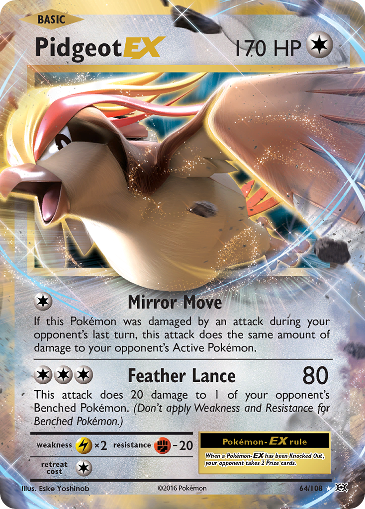 Pidgeot-EX 64 Rare Holo EX card from Evolutions
