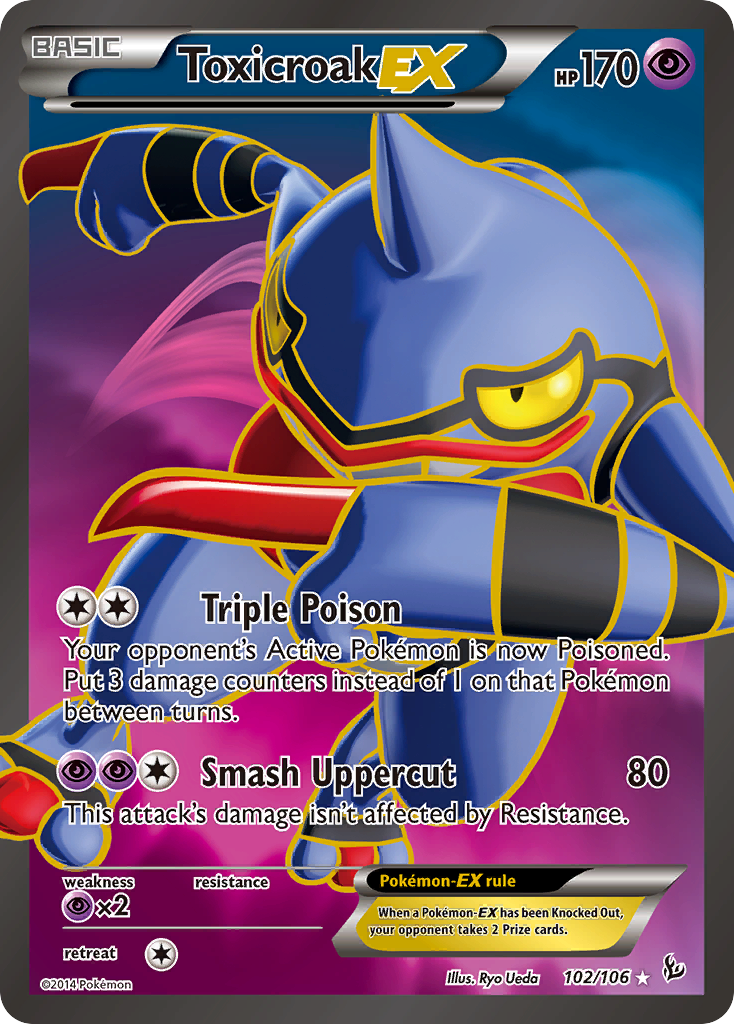 Toxicroak-EX 102 Rare Ultra card from Flashfire