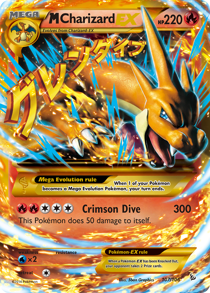 M Charizard-EX 107 Rare Secret card from Flashfire