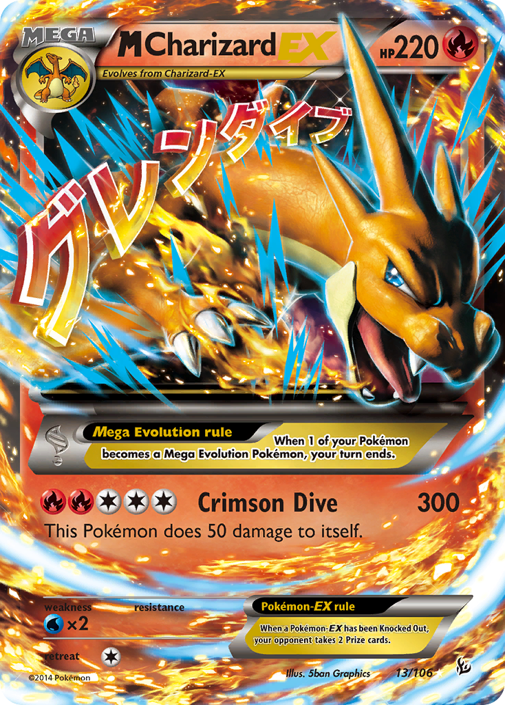 M Charizard-EX 13 Rare Holo EX card from Flashfire