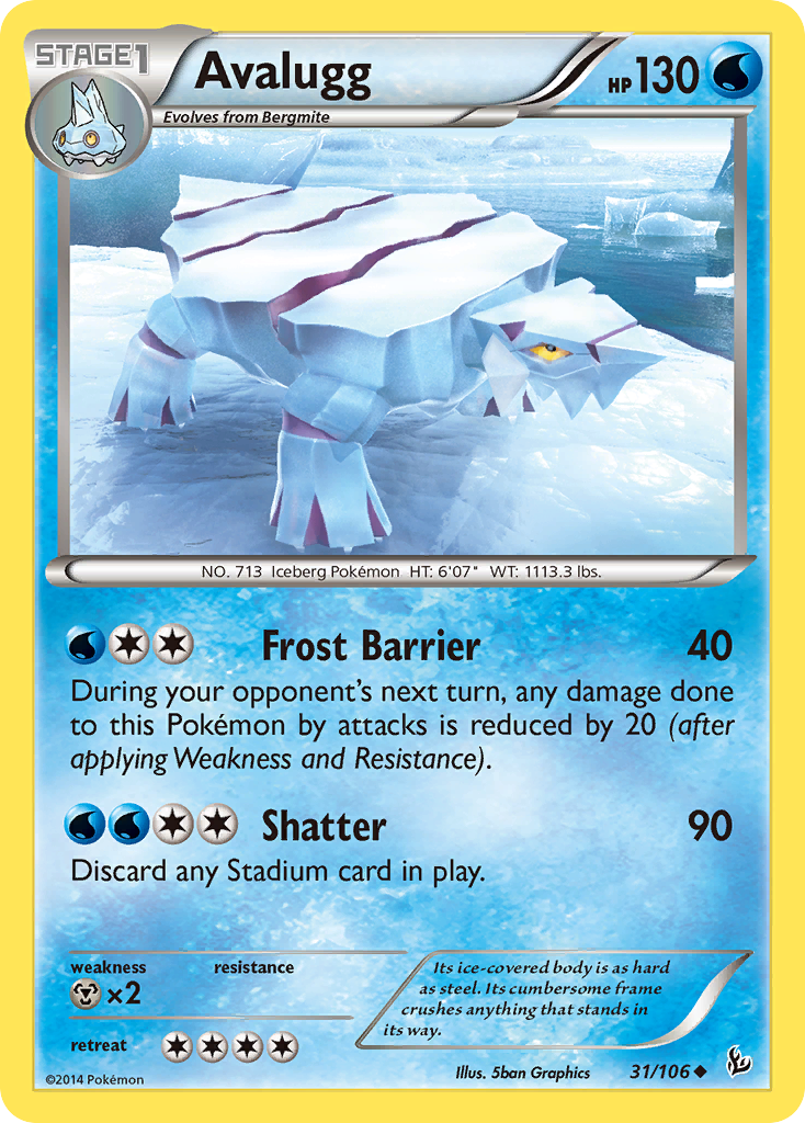 Avalugg 31/106 Uncommon card from Flashfire
