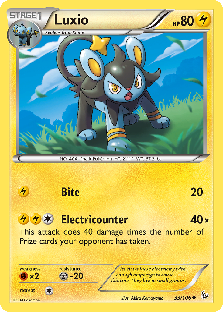 Luxio 33 Uncommon card from Flashfire