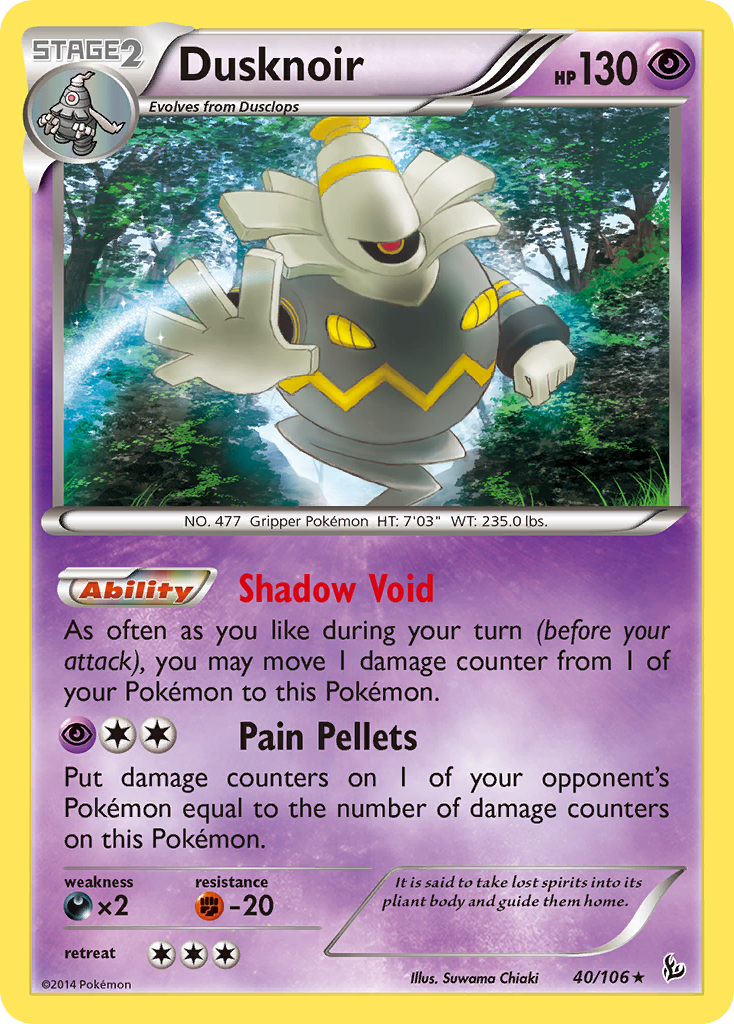 Dusknoir 40 Rare Holo card from Flashfire