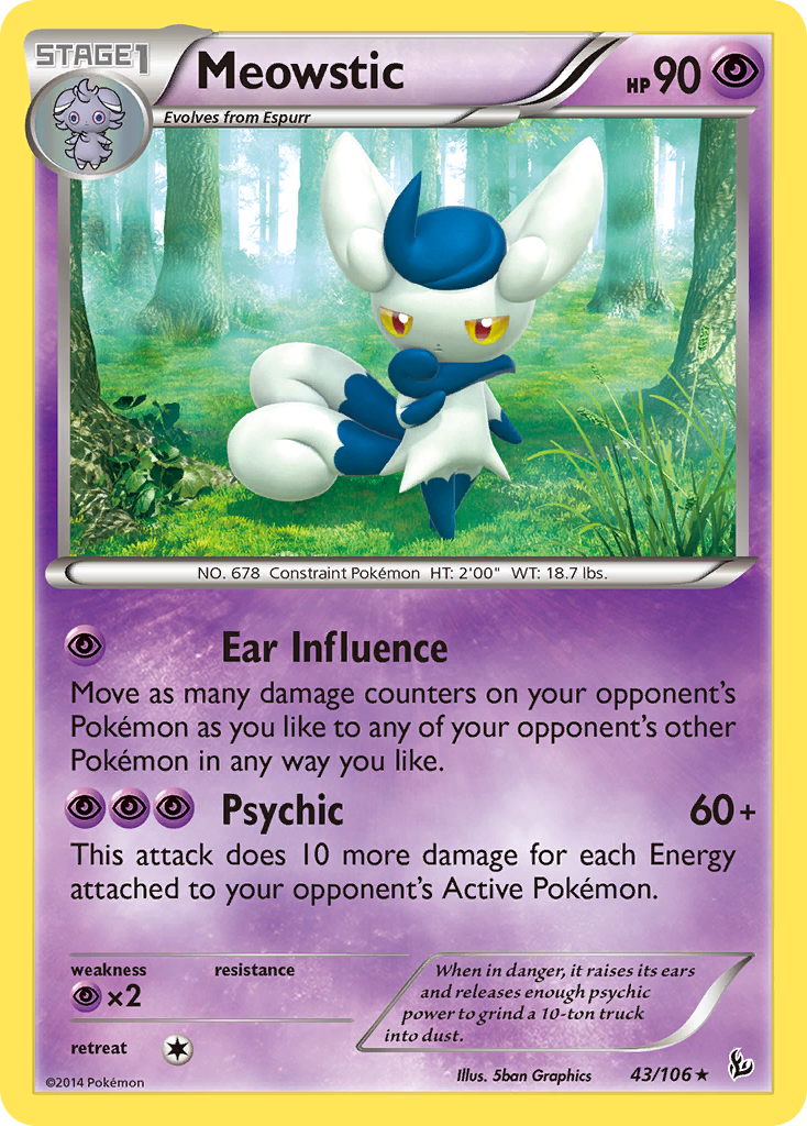 Meowstic 43 Rare card from Flashfire