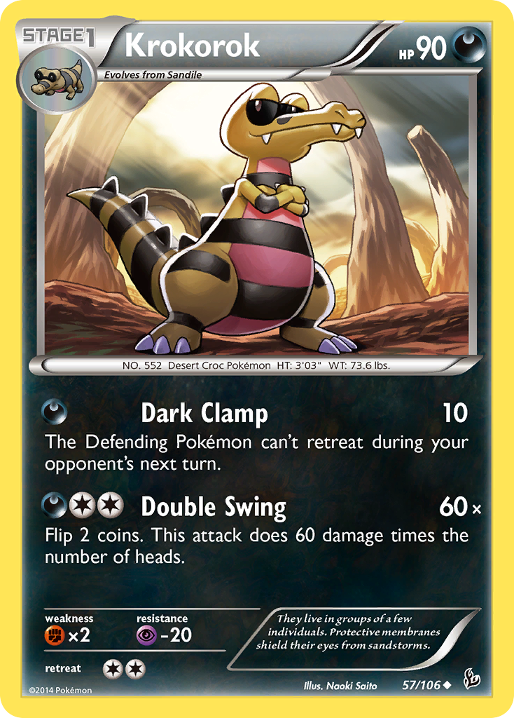 Krokorok 57 Uncommon card from Flashfire