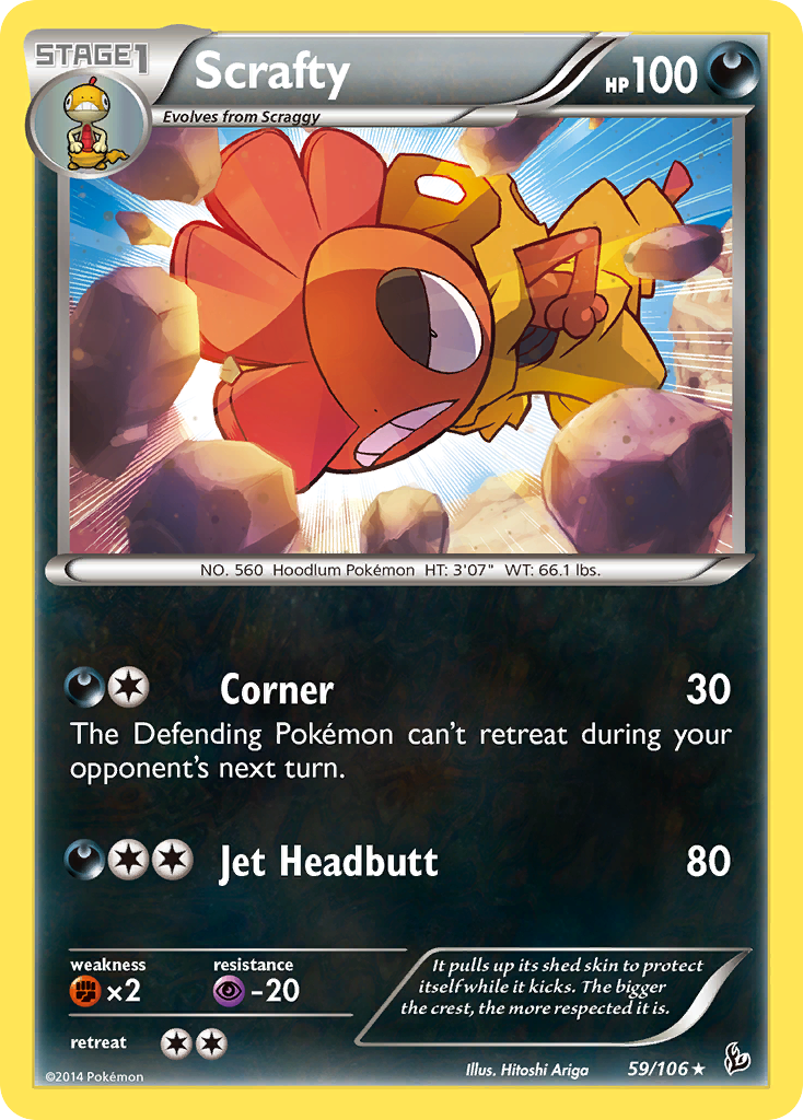 Scrafty 59/106 Rare card from Flashfire