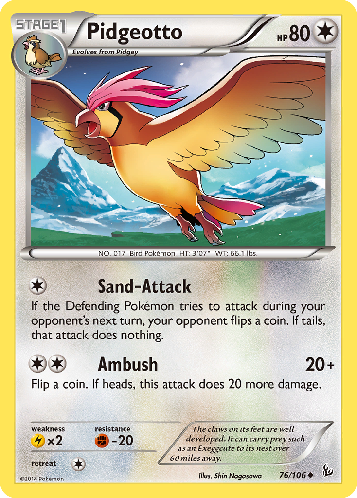 Pidgeotto 76 Uncommon card from Flashfire