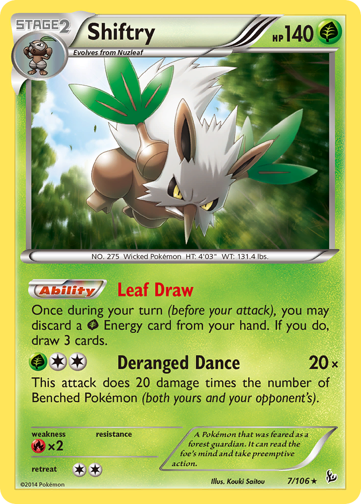 Shiftry 7 Rare Holo card from Flashfire