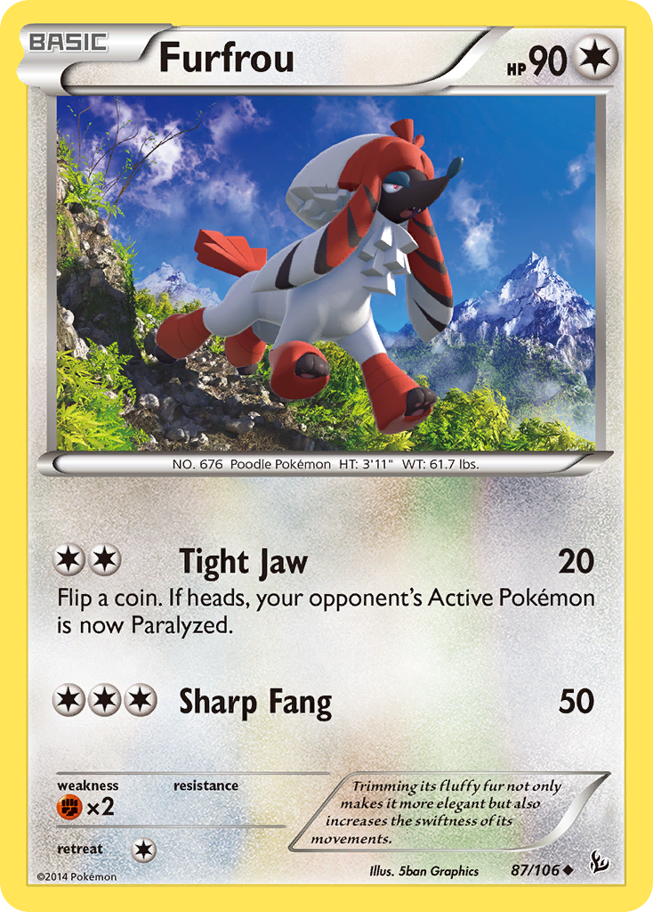 Furfrou 87 Uncommon card from Flashfire