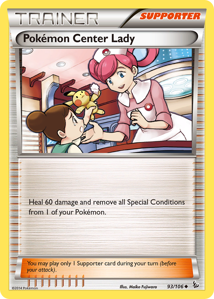 Pokémon Center Lady 93 Uncommon card from Flashfire