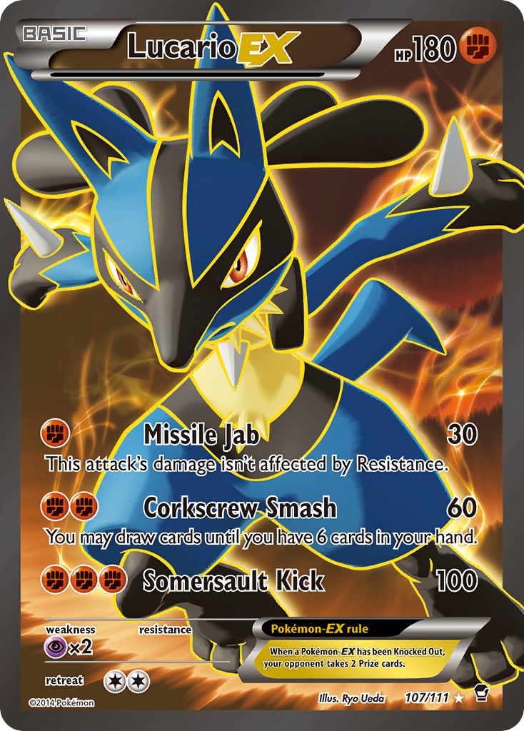 Lucario-EX 107 Rare Ultra card from Furious Fists