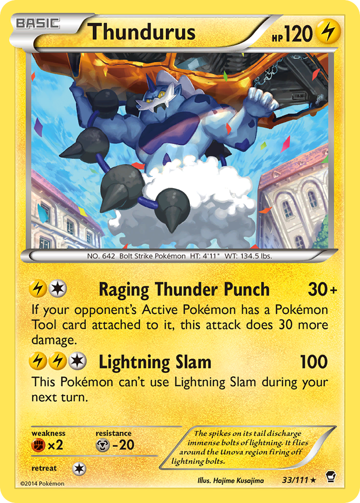 Thundurus 33/111 Rare card from Furious Fists