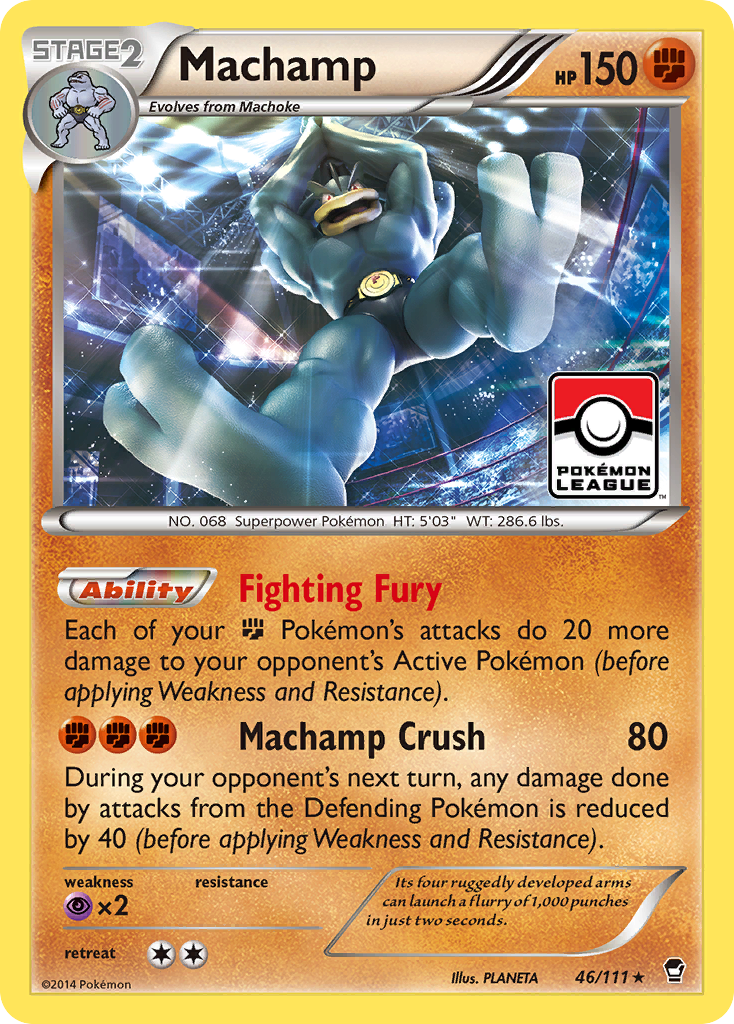 Machamp 46 Rare Holo card from Furious Fists