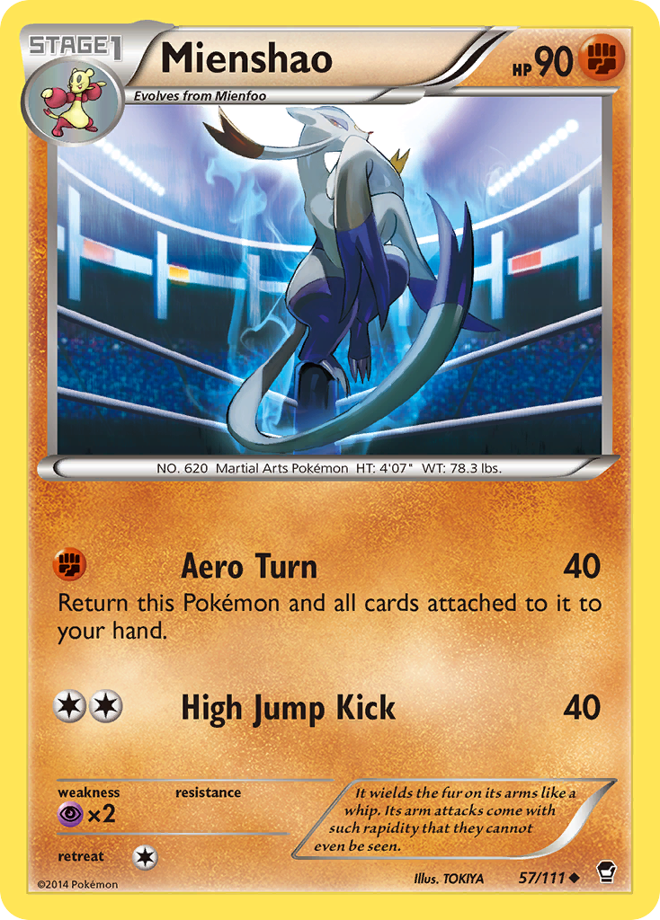 Mienshao 57 Uncommon card from Furious Fists